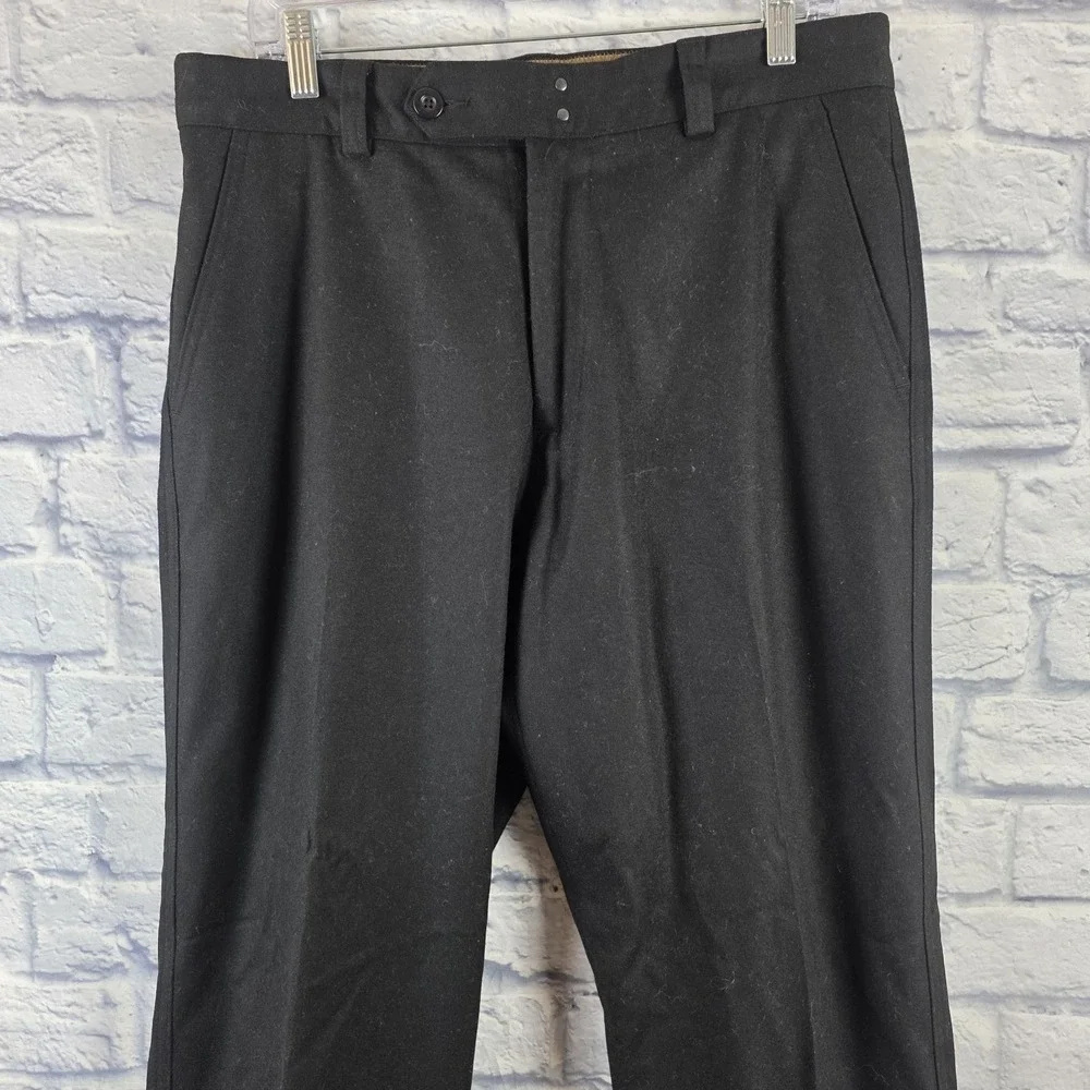 Banana Republic Men Black Wool Blend Dress Pants Trousers Pockets Size 33X29‎